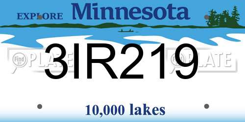 3IR219 Minnesota License Plate
