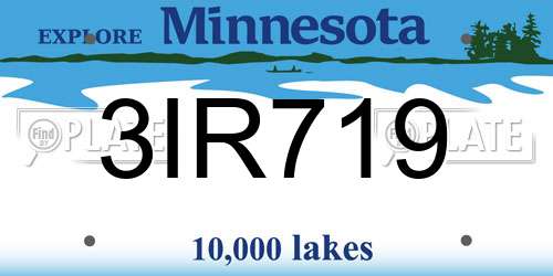 3IR719 Minnesota License Plate