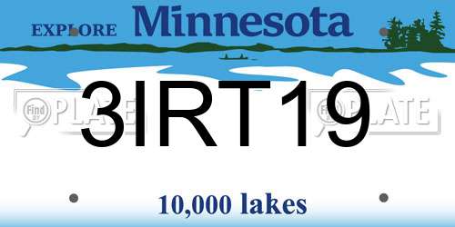 3IRT19 Minnesota License Plate