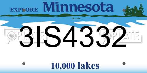 3IS4332 Minnesota License Plate
