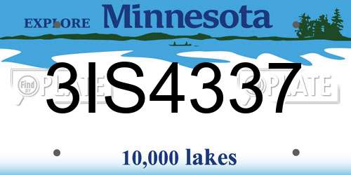 3IS4337 Minnesota License Plate