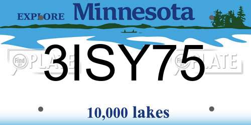 3ISY75 Minnesota License Plate