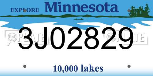 3J02829 Minnesota License Plate