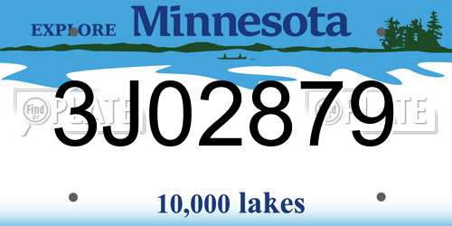 3J02879 Minnesota License Plate