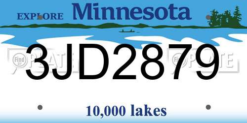 3JD2879 Minnesota License Plate