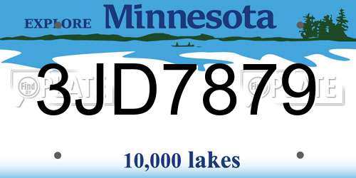 3JD7879 Minnesota License Plate