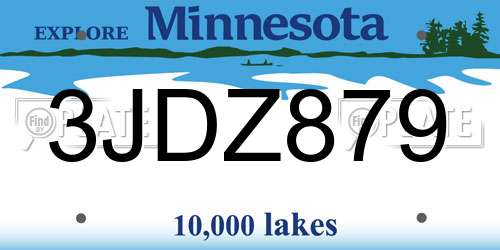 3JDZ879 Minnesota License Plate