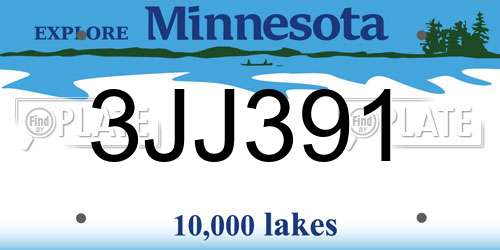 3JJ391 Minnesota License Plate