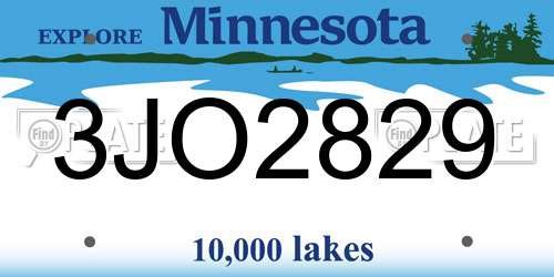 3JO2829 Minnesota License Plate