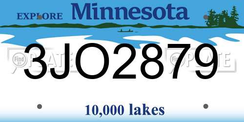 3JO2879 Minnesota License Plate