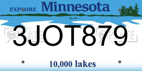 3JOT879 Minnesota License Plate