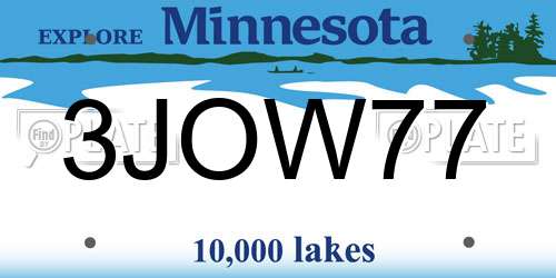 3JOW77 Minnesota License Plate