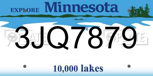 3JQ7879 Minnesota License Plate