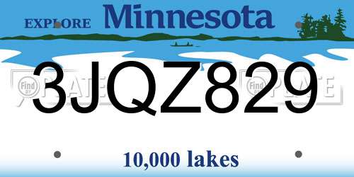 3JQZ829 Minnesota License Plate