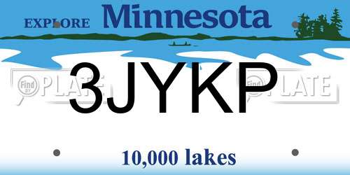 3JYKP Minnesota License Plate