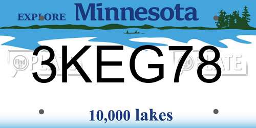 3KEG78 Minnesota License Plate