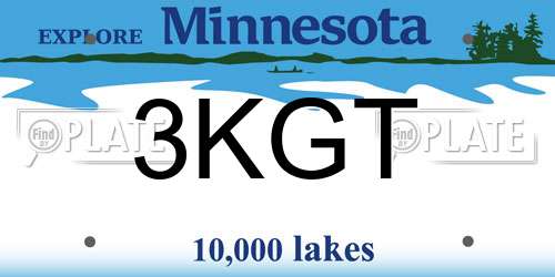 3KGT Minnesota License Plate