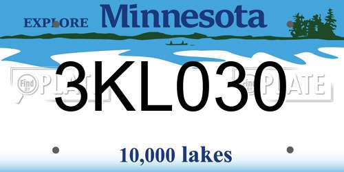 3KL030 Minnesota License Plate