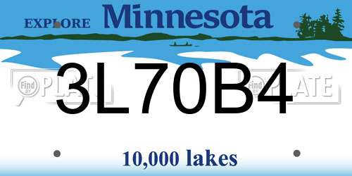 3L70B4 Minnesota License Plate