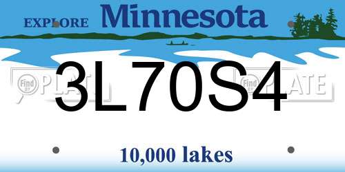 3L70S4 Minnesota License Plate