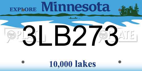 3LB273 Minnesota License Plate
