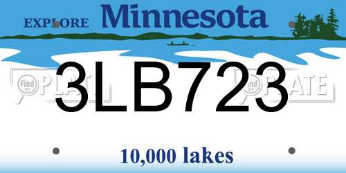3LB723 Minnesota License Plate