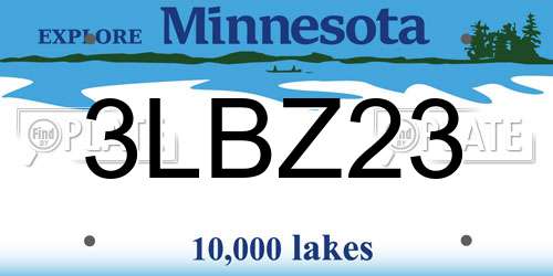 3LBZ23 Minnesota License Plate