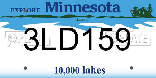 3LD159 Minnesota License Plate