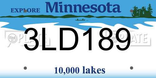 3LD189 Minnesota License Plate