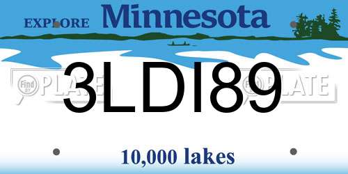 3LDI89 Minnesota License Plate