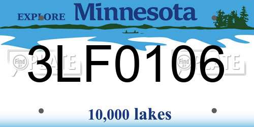 3LF0106 Minnesota License Plate