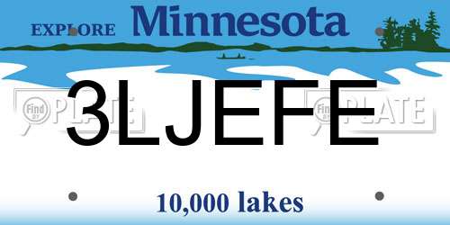 3LJEFE Minnesota License Plate