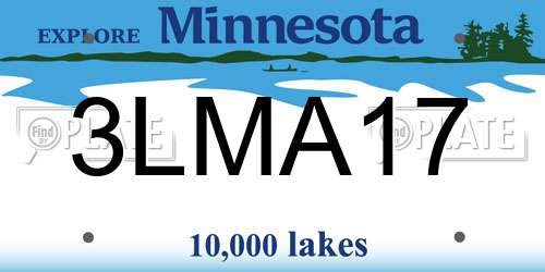 3LMA17 Minnesota License Plate