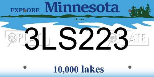 3LS223 Minnesota License Plate