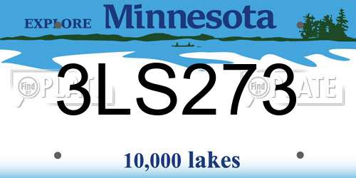 3LS273 Minnesota License Plate