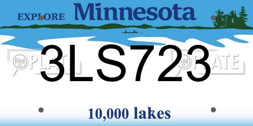 3LS723 Minnesota License Plate