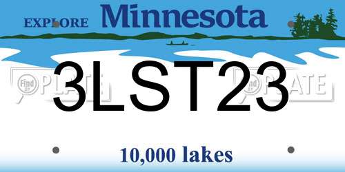 3LST23 Minnesota License Plate