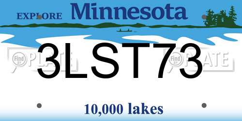 3LST73 Minnesota License Plate
