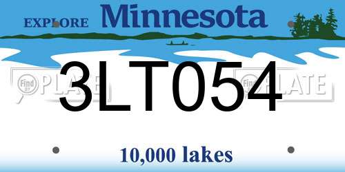3LT054 Minnesota License Plate