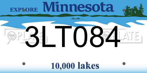 3LT084 Minnesota License Plate