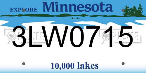 3LW0715 Minnesota License Plate