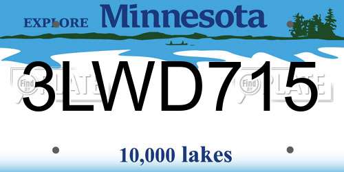 3LWD715 Minnesota License Plate