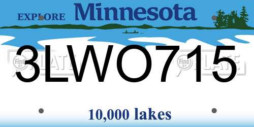 3LWO715 Minnesota License Plate