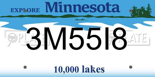 3M55I8 Minnesota License Plate