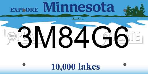 3M84G6 Minnesota License Plate