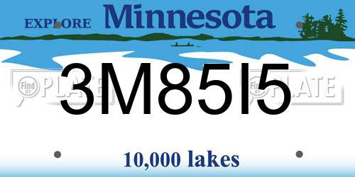 3M85I5 Minnesota License Plate