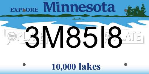 3M85I8 Minnesota License Plate