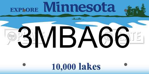 3MBA66 Minnesota License Plate