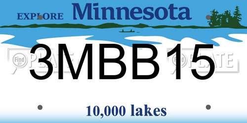 3MBB15 Minnesota License Plate