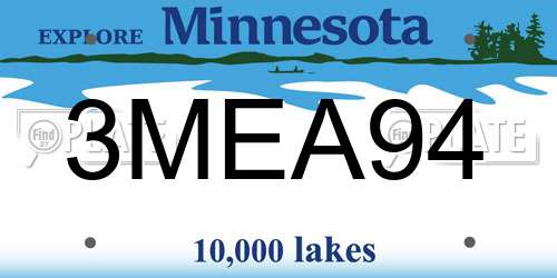 3MEA94 Minnesota License Plate